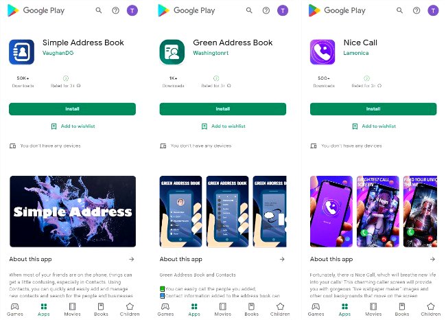 Aplicaciones de Google Play Store